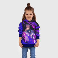 Толстовка-худи детская Магическая битва, цвет: 3D-синий — фото 2