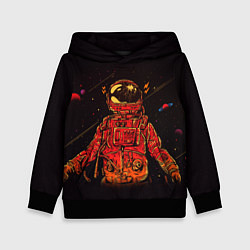 Толстовка-худи детская Отчаянный Космонавт, цвет: 3D-черный