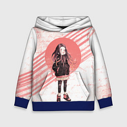 Толстовка-худи детская Незуко, цвет: 3D-синий