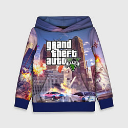 Толстовка-худи детская ЭКШЕН Grand Theft Auto V, цвет: 3D-синий