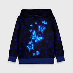 Детская толстовка Неоновые бабочки