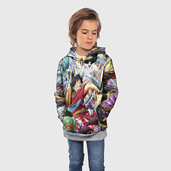 Толстовка-худи детская ONE PIECE ВАН ПИС, цвет: 3D-меланж — фото 2