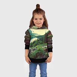 Толстовка-худи детская Красивый лес, цвет: 3D-черный — фото 2