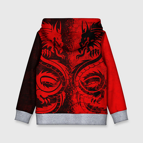 Детская толстовка BLACK RED DRAGONS TATOO / 3D-Меланж – фото 2