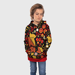 Толстовка-худи детская ХОХЛОМА, цвет: 3D-красный — фото 2