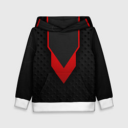 Толстовка-худи детская Красный галстук 3D, цвет: 3D-белый