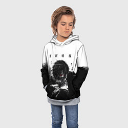 Толстовка-худи детская Токийский гуль Tokyo Ghoul, цвет: 3D-меланж — фото 2