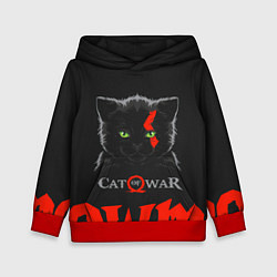 Толстовка-худи детская Cat of war, цвет: 3D-красный