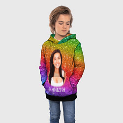 Толстовка-худи детская Manizha Радужные блестки, цвет: 3D-черный — фото 2
