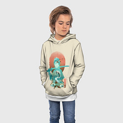 Толстовка-худи детская Demon Slayer Tanjiro, цвет: 3D-белый — фото 2