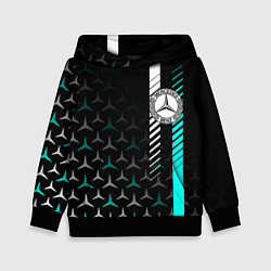 Толстовка-худи детская МЕРСЕДЕС AQUA BLACK GRADIENT, цвет: 3D-черный