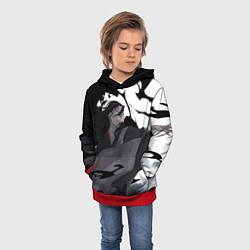 Толстовка-худи детская Магическая Битва, цвет: 3D-красный — фото 2