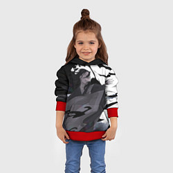 Толстовка-худи детская Магическая Битва, цвет: 3D-красный — фото 2
