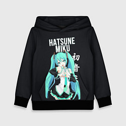 Толстовка-худи детская Hatsune Miku Хацунэ Мику, цвет: 3D-черный