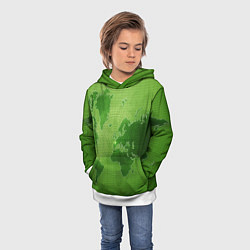 Толстовка-худи детская Карта мира, цвет: 3D-белый — фото 2