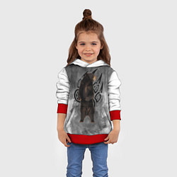 Толстовка-худи детская НЕ БУДИ ЛИХО ВЕЛЕС, цвет: 3D-красный — фото 2