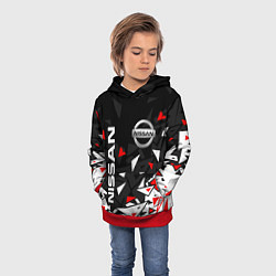 Толстовка-худи детская NISSAN НИССАН ОСКОЛКИ, цвет: 3D-красный — фото 2