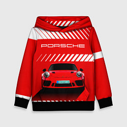 Толстовка-худи детская PORSCHE ПОРШЕ RED STYLE, цвет: 3D-черный