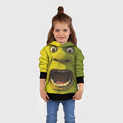 Толстовка-худи детская Shrek is Yelling, цвет: 3D-черный — фото 2