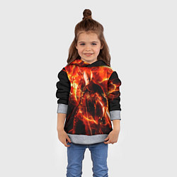 Толстовка-худи детская Данте в огне, цвет: 3D-меланж — фото 2