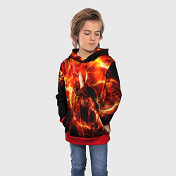 Толстовка-худи детская Данте в огне, цвет: 3D-красный — фото 2