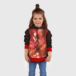 Толстовка-худи детская Молодой Данте, цвет: 3D-красный — фото 2