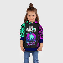 Толстовка-худи детская PUBG NEW STATE ПАБГ НЕОН, цвет: 3D-синий — фото 2