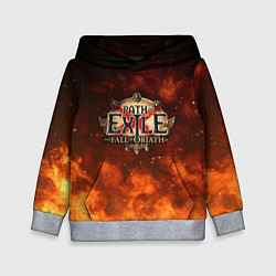Толстовка-худи детская Path of Exile Logo Путь изгнанника Лого Z, цвет: 3D-меланж