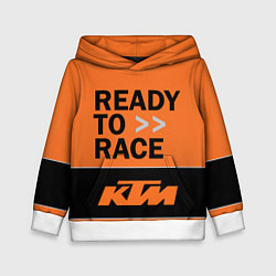 Толстовка-худи детская KTM READY TO RACE Z, цвет: 3D-белый