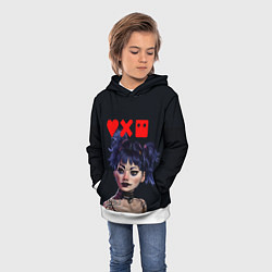 Толстовка-худи детская Love, Death and Robots Lora Z, цвет: 3D-белый — фото 2