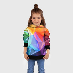 Толстовка-худи детская Радужная геометрия, цвет: 3D-черный — фото 2