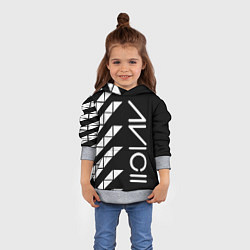 Толстовка-худи детская AVICII ГЕОМЕТРИЯ, цвет: 3D-меланж — фото 2