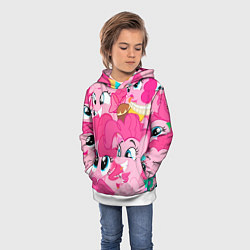 Толстовка-худи детская Pinkie Pie pattern, цвет: 3D-белый — фото 2