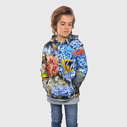 Толстовка-худи детская Морской мир, цвет: 3D-меланж — фото 2