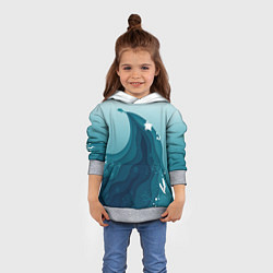 Толстовка-худи детская Морские жители, цвет: 3D-меланж — фото 2