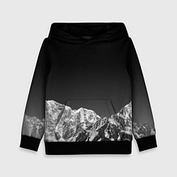 Толстовка-худи детская ГОРЫ В МОЕМ СЕРДЦЕ КАМУФЛЯЖ, цвет: 3D-черный