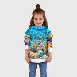 Толстовка-худи детская Риф, цвет: 3D-белый — фото 2