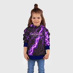 Толстовка-худи детская GENSHIN IMPACT МОЛНИЯ НЕОН, цвет: 3D-синий — фото 2