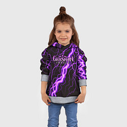 Толстовка-худи детская GENSHIN IMPACT МОЛНИЯ НЕОН, цвет: 3D-меланж — фото 2