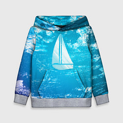 Толстовка-худи детская Парусная лодка, цвет: 3D-меланж