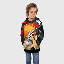 Толстовка-худи детская Bleach, Ичиго Куросаки, цвет: 3D-черный — фото 2