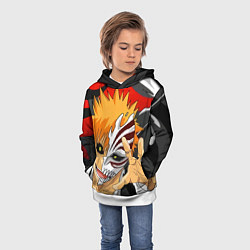 Толстовка-худи детская Bleach, Ичиго Куросаки, цвет: 3D-белый — фото 2