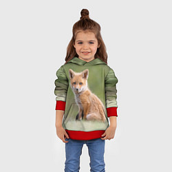 Толстовка-худи детская Лисенок, цвет: 3D-красный — фото 2