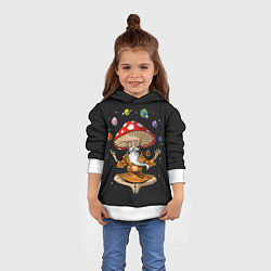 Толстовка-худи детская Космический Гриб Волшебник, цвет: 3D-белый — фото 2