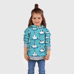 Толстовка-худи детская Пингвины, цвет: 3D-меланж — фото 2