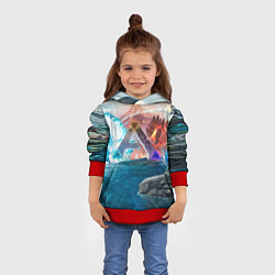 Толстовка-худи детская Ark battelfield, цвет: 3D-красный — фото 2