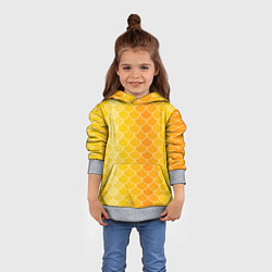 Толстовка-худи детская Желтая чешуя, цвет: 3D-меланж — фото 2