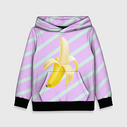 Толстовка-худи детская Банан графический фон, цвет: 3D-черный