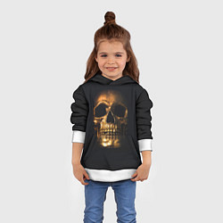 Толстовка-худи детская Golden Skull, цвет: 3D-белый — фото 2
