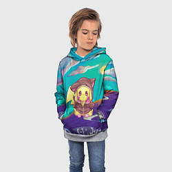 Толстовка-худи детская Покемон в костюме, цвет: 3D-меланж — фото 2